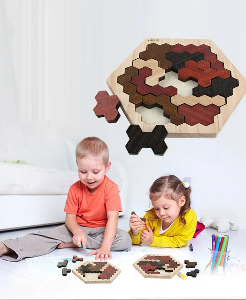 Wooden Colorful 3D Puzzle