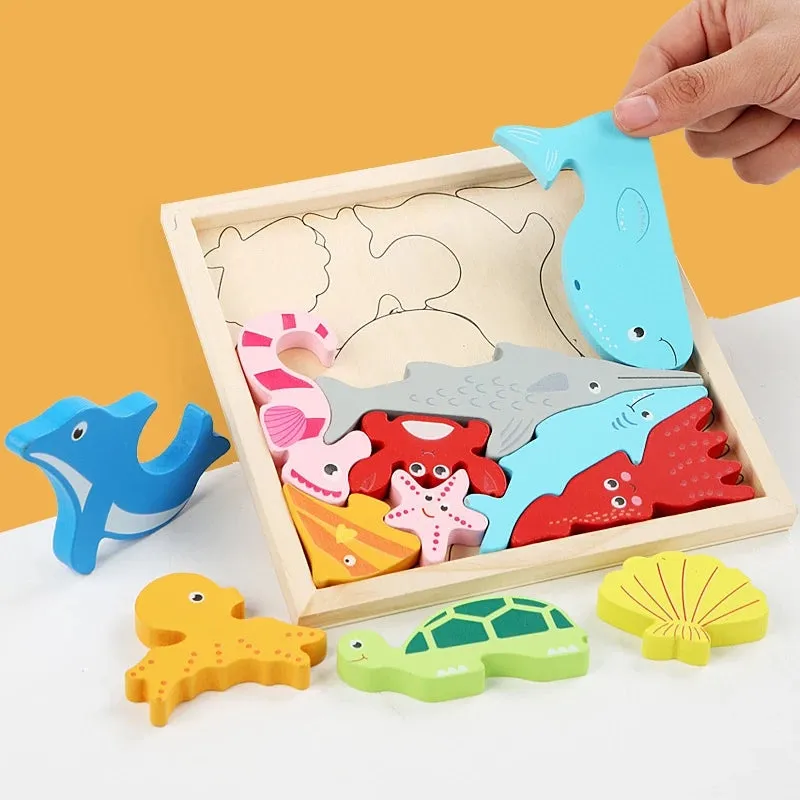 Wooden Colorful 3D Puzzle