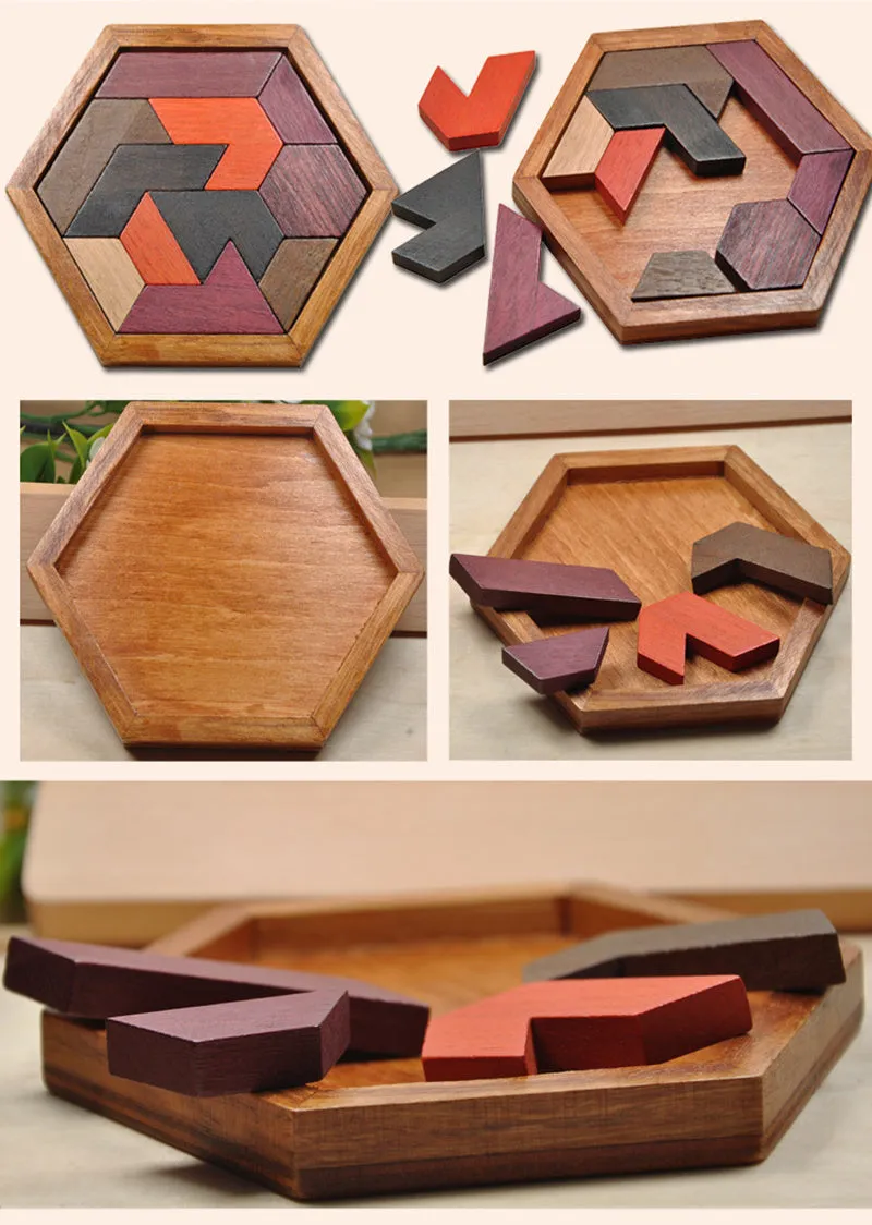 Wooden Colorful 3D Puzzle