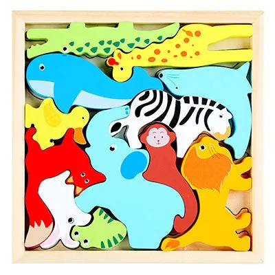 Wooden Colorful 3D Puzzle