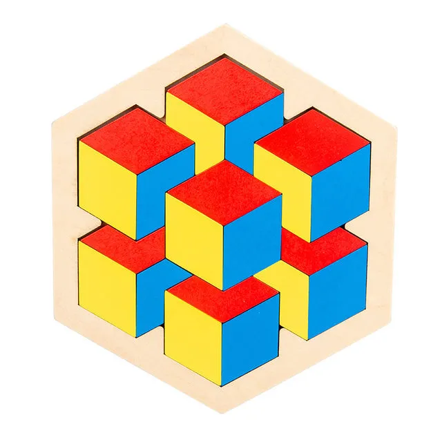 Wooden Colorful 3D Puzzle