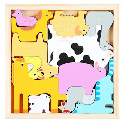 Wooden Colorful 3D Puzzle