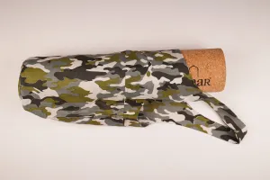 YOGA MAT BAG - CHIC COTTON MULTI-UTILITY WITH WIDE STRAP WHITE MILITARY PRINT